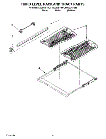 12 - Third Level Rack And Track Parts, Optional Parts (Not Included) parts for Kitchenaid Dishwasher KUDU03STBL1 from AppliancePartsPros.com