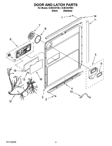 03 - Door And Latch Parts parts for Kitchenaid Dishwasher KUDC03ITBS1 from AppliancePartsPros.com