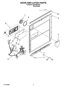 03 - Door And Latch Parts parts for Kitchenaid Dishwasher KUDT03FTPA0 from AppliancePartsPros.com