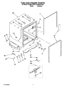 07 - Tub And Frame Parts parts for Kitchenaid Dishwasher KUDB03CTBS0 from AppliancePartsPros.com