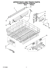 09 - Upper Rack And Track Parts parts for Kitchenaid Dishwasher KUDB03CTBS0 from AppliancePartsPros.com