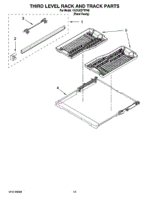 10 - Third Level Rack And Track Parts parts for Kitchenaid Dishwasher KUDU03FTPA0 from AppliancePartsPros.com