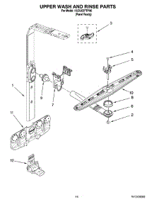 11 - Upper Wash And Rinse Parts parts for Kitchenaid Dishwasher KUDU03FTPA0 from AppliancePartsPros.com