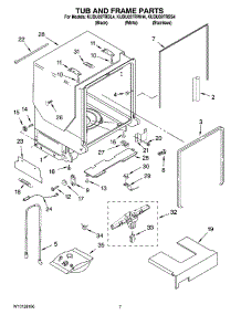 07 - Tub And Frame Parts parts for Kitchenaid Dishwasher KUDU02FRWH4 from AppliancePartsPros.com