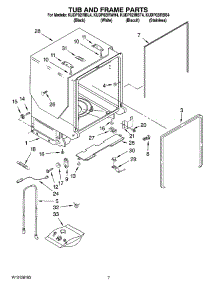 07 - Tub And Frame Parts parts for Kitchenaid Dishwasher KUDP02IRBL4 from AppliancePartsPros.com