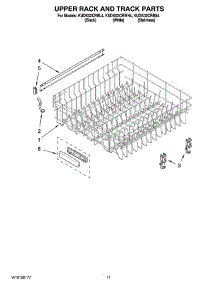 09 - Upper Rack And Track Parts parts for Kitchenaid Dishwasher KUDK02CRBS4 from AppliancePartsPros.com