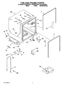 07 - Tub And Frame Parts parts for Kitchenaid Dishwasher KUDI02CRBS4 from AppliancePartsPros.com