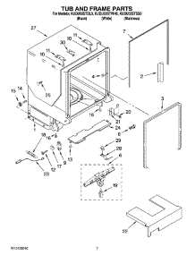 07 - Tub And Frame Parts parts for Kitchenaid Dishwasher KUDU03STBL0 from AppliancePartsPros.com