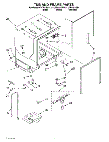 07 - Tub And Frame Parts parts for Kitchenaid Dishwasher KUDR02FSWH4 from AppliancePartsPros.com