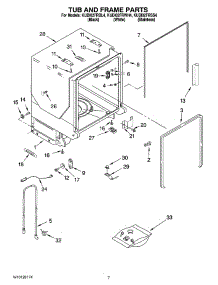07 - Tub And Frame Parts parts for Kitchenaid Dishwasher KUDI02FRBL4 from AppliancePartsPros.com