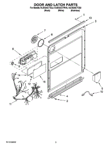 03 - Door And Latch Parts parts for Kitchenaid Dishwasher KUDS03CTSS0 from AppliancePartsPros.com