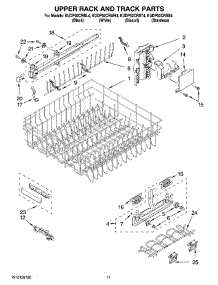 09 - Upper Rack And Track Parts parts for Kitchenaid Dishwasher KUDP02CRBS4 from AppliancePartsPros.com