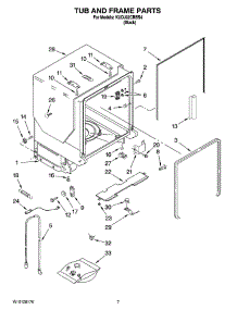 07 - Tub And Frame Parts parts for Kitchenaid Dishwasher KUDJ02CRBS4 from AppliancePartsPros.com
