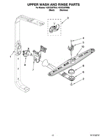 10 - Upper Wash And Rinse Parts parts for Kitchenaid Dishwasher KUDC03ITBL0 from AppliancePartsPros.com