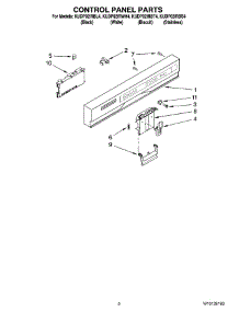 02 - Control Panel Parts parts for Kitchenaid Dishwasher KUDP02IRBT4 from AppliancePartsPros.com