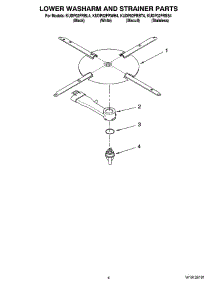 04 - Lower Washarm And Strainer Parts parts for Kitchenaid Dishwasher KUDP02FRBL4 from AppliancePartsPros.com