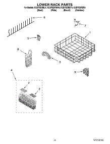 11 - Lower Rack Parts, Optional Parts (Not Included) parts for Kitchenaid Dishwasher KUDP02IRBT4 from AppliancePartsPros.com