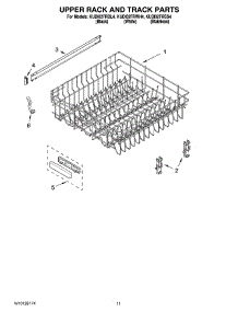 09 - Upper Rack And Track Parts parts for Kitchenaid Dishwasher KUDI02FRSS4 from AppliancePartsPros.com