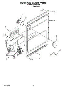 03 - Door And Latch Parts parts for Kitchenaid Dishwasher KUDU03FTPA0 from AppliancePartsPros.com