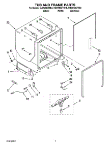 07 - Tub And Frame Parts parts for Kitchenaid Dishwasher KUDW03CTWH0 from AppliancePartsPros.com