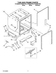 07 - Tub And Frame Parts parts for Kitchenaid Dishwasher KUDS03CTBL0 from AppliancePartsPros.com