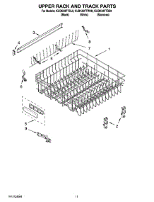 09 - Upper Rack And Track Parts parts for Kitchenaid Dishwasher KUDK03FTBL0 from AppliancePartsPros.com