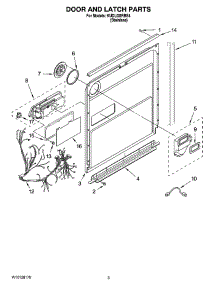 03 - Door And Latch Parts parts for Kitchenaid Dishwasher KUDL02IRBS4 from AppliancePartsPros.com