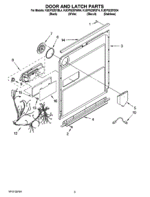 03 - Door And Latch Parts parts for Kitchenaid Dishwasher KUDP02SRWH4 from AppliancePartsPros.com