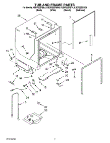07 - Tub And Frame Parts parts for Kitchenaid Dishwasher KUDP02SRWH4 from AppliancePartsPros.com