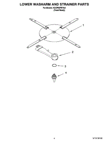 04 - Lower Washarm And Strainer Parts parts for Kitchenaid Dishwasher KUDP02FSPA4 from AppliancePartsPros.com