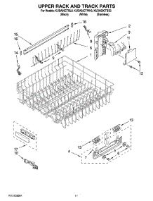 09 - Upper Rack And Track Parts parts for Kitchenaid Dishwasher KUDA03CTWH0 from AppliancePartsPros.com