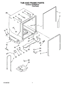 07 - Tub And Frame Parts parts for Kitchenaid Dishwasher KUDP02FSPA4 from AppliancePartsPros.com