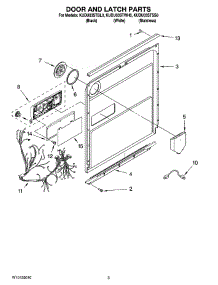 03 - Door And Latch Parts parts for Kitchenaid Dishwasher KUDU03STWH0 from AppliancePartsPros.com