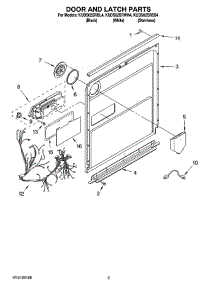 03 - Door And Latch Parts parts for Kitchenaid Dishwasher KUDS02SRWH4 from AppliancePartsPros.com