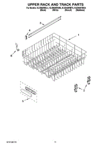09 - Upper Rack And Track Parts parts for Kitchenaid Dishwasher KUDI02IRBL4 from AppliancePartsPros.com