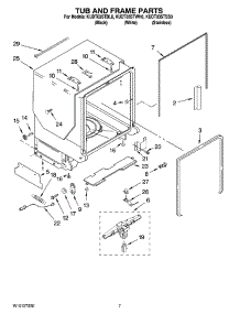 07 - Tub And Frame Parts parts for Kitchenaid Dishwasher KUDT03STWH0 from AppliancePartsPros.com