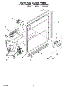 03 - Door And Latch Parts parts for Kitchenaid Dishwasher KUDC02IRBS3 from AppliancePartsPros.com