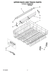 09 - Upper Rack And Track Parts parts for Kitchenaid Dishwasher KUDX03FTSS0 from AppliancePartsPros.com