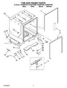 07 - Tub And Frame Parts parts for Kitchenaid Dishwasher KUDS03FTBL0 from AppliancePartsPros.com