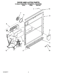03 - Door And Latch Parts parts for Kitchenaid Dishwasher KUDK02CRBL4 from AppliancePartsPros.com