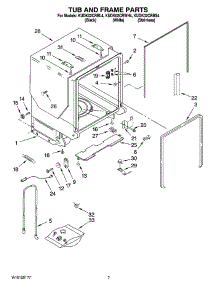 07 - Tub And Frame Parts parts for Kitchenaid Dishwasher KUDK02CRBL4 from AppliancePartsPros.com