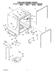 07 - Tub And Frame Parts parts for Kitchenaid Dishwasher KUDI02IRBT4 from AppliancePartsPros.com
