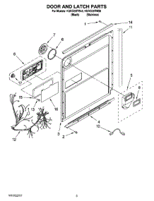 03 - Door And Latch Parts parts for Kitchenaid Dishwasher KUDC03ITBS0 from AppliancePartsPros.com