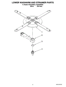 04 - Lower Washarm And Strainer Parts parts for Kitchenaid Dishwasher KUDC03ITBS0 from AppliancePartsPros.com