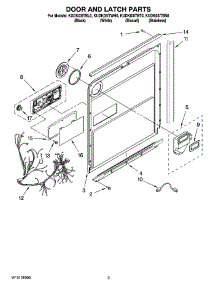 03 - Door And Latch Parts parts for Kitchenaid Dishwasher KUDK03ITWH0 from AppliancePartsPros.com