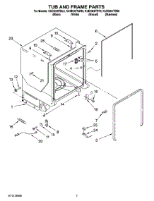 07 - Tub And Frame Parts parts for Kitchenaid Dishwasher KUDK03ITWH0 from AppliancePartsPros.com