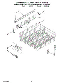 09 - Upper Rack And Track Parts parts for Kitchenaid Dishwasher KUDK03ITWH0 from AppliancePartsPros.com