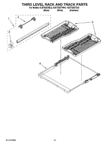 12 - Third Level Rack And Track Parts, Optional Parts (Not Included) parts for Kitchenaid Dishwasher KUDT03STSS0 from AppliancePartsPros.com