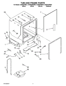07 - Tub And Frame Parts parts for Kitchenaid Dishwasher KUDP02FRBT4 from AppliancePartsPros.com