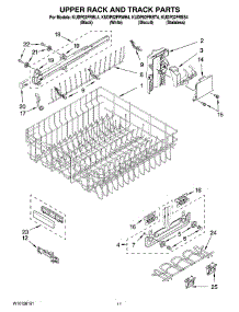 09 - Upper Rack And Track Parts parts for Kitchenaid Dishwasher KUDP02FRBT4 from AppliancePartsPros.com
